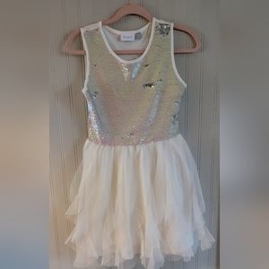Girls Dress with Sequined Top